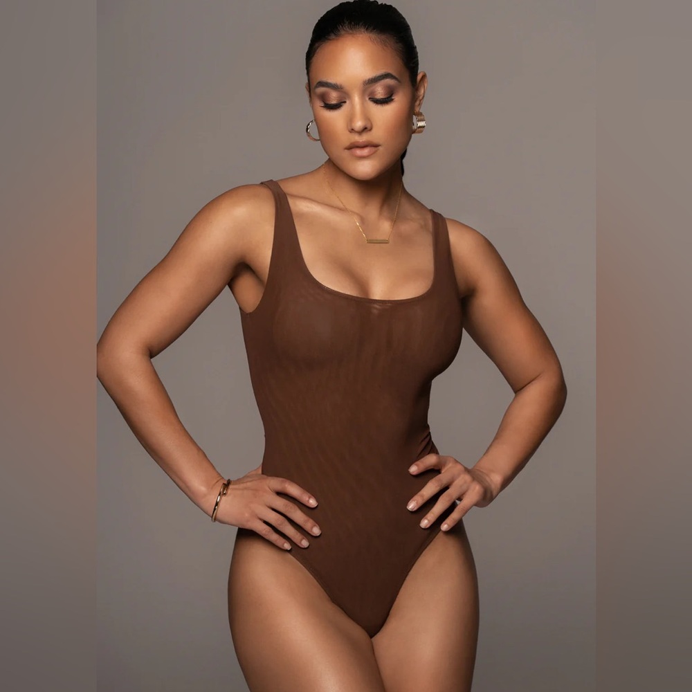 Chocolate double mesh bodysuit